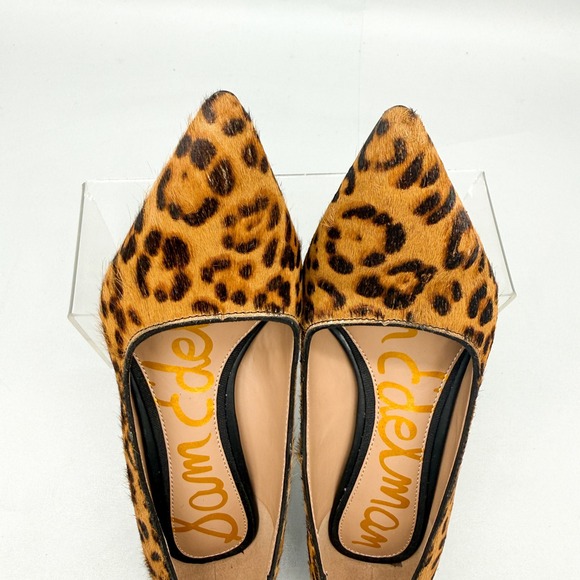 Sam Edelman Womens 6.5 Vienna Leopard Print Calf Hair Pointed Toe Pumps Heels - Picture 9 of 13